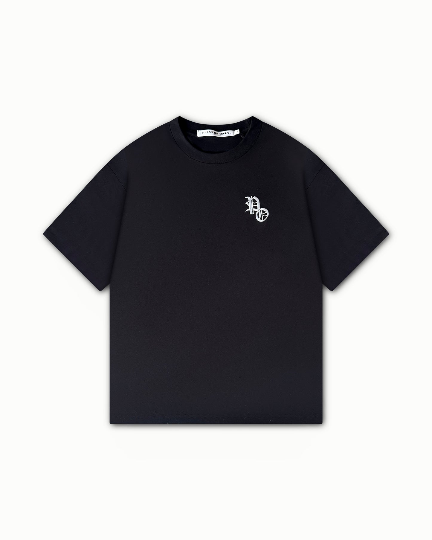 BLACK EMBROIDERED TEE
