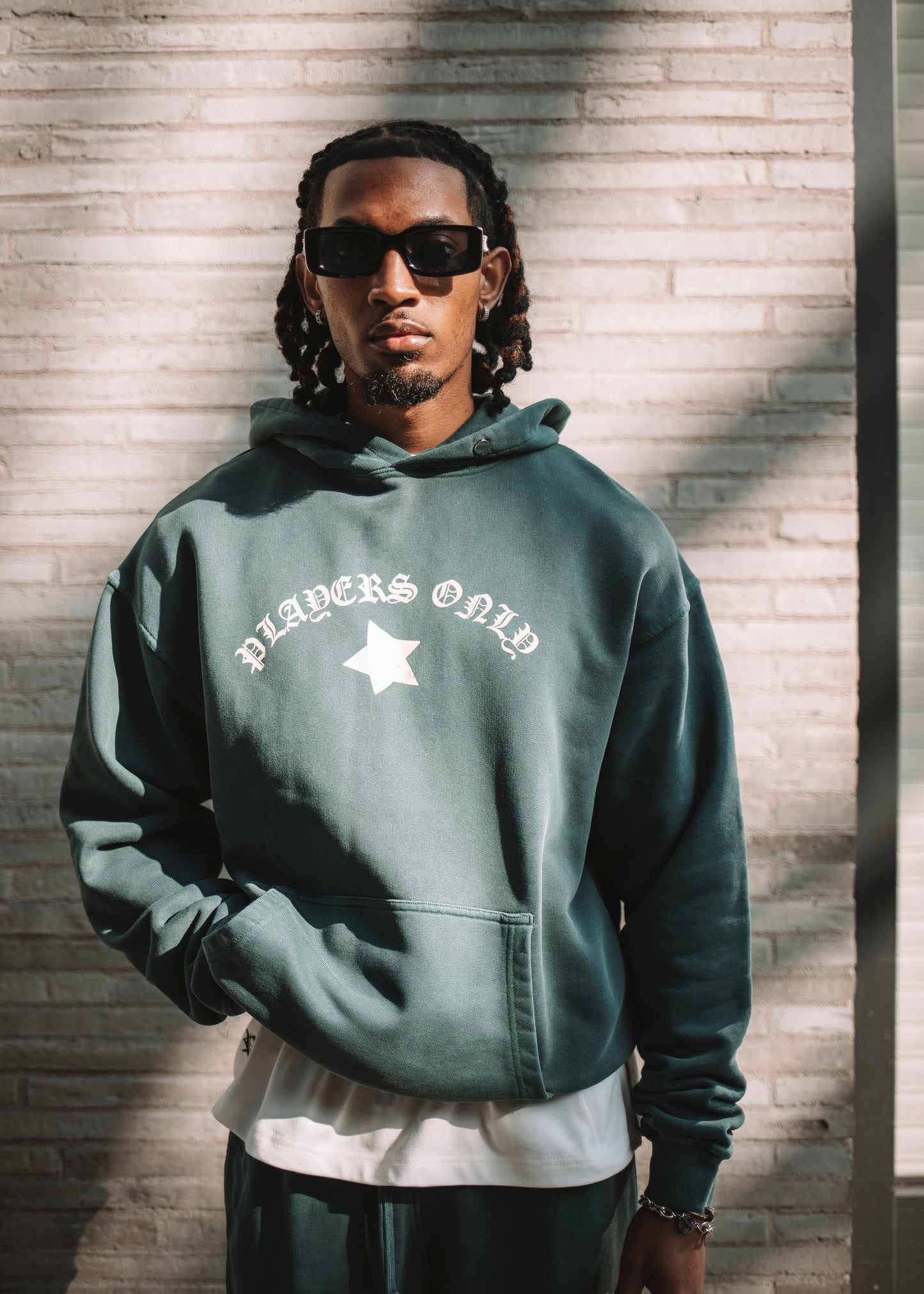 WASHED TEAL HOODIE
