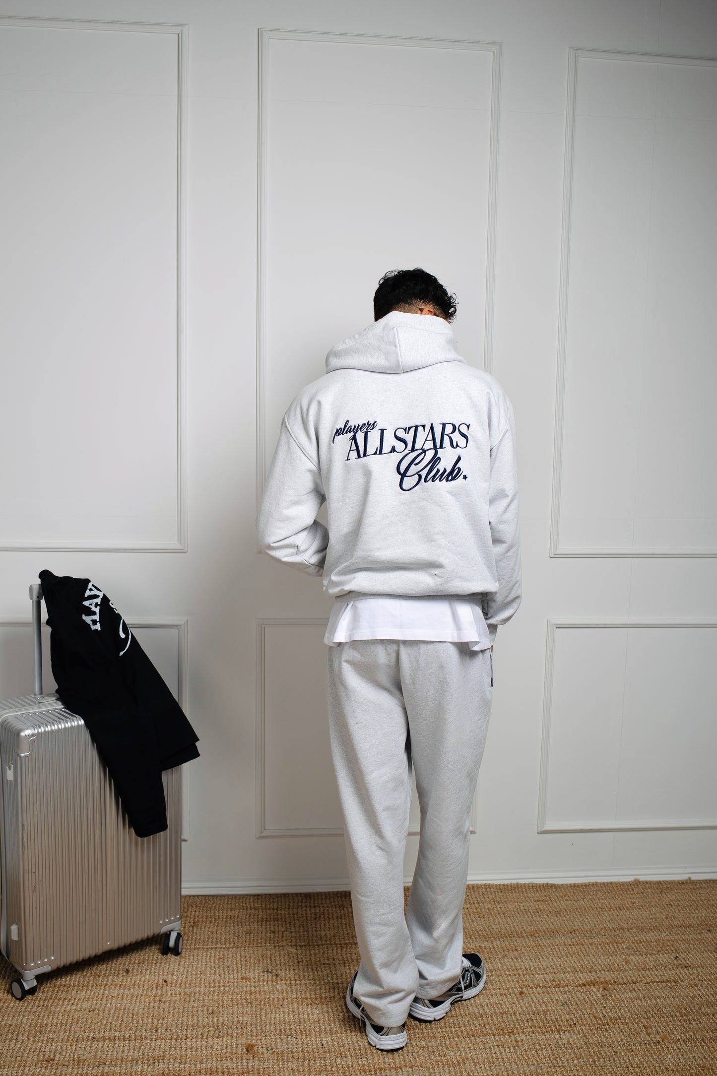 ASH GREY EMBROIDERED PANTS