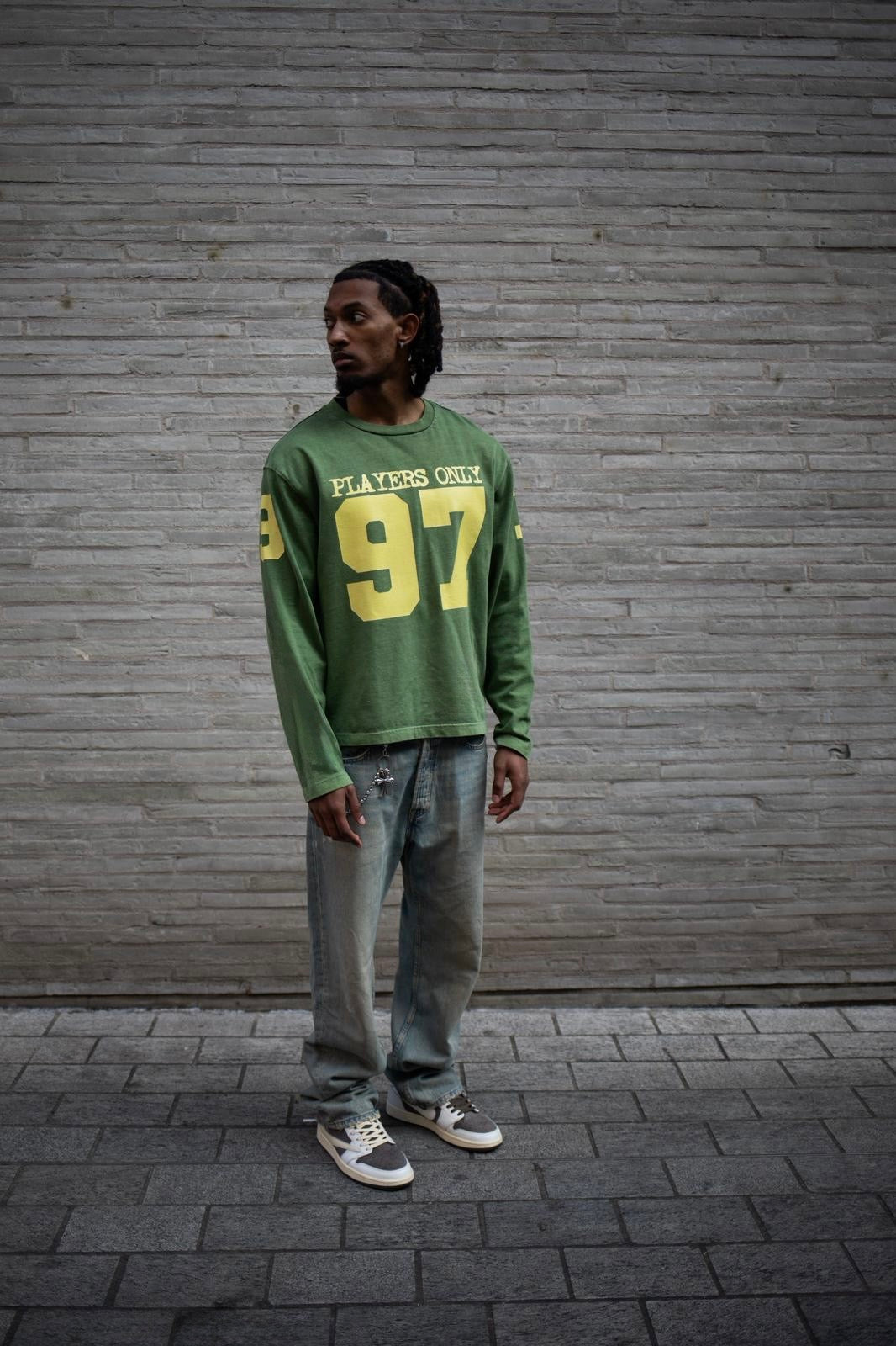 WASHED GREEN JERSEY LONG SLEEVE