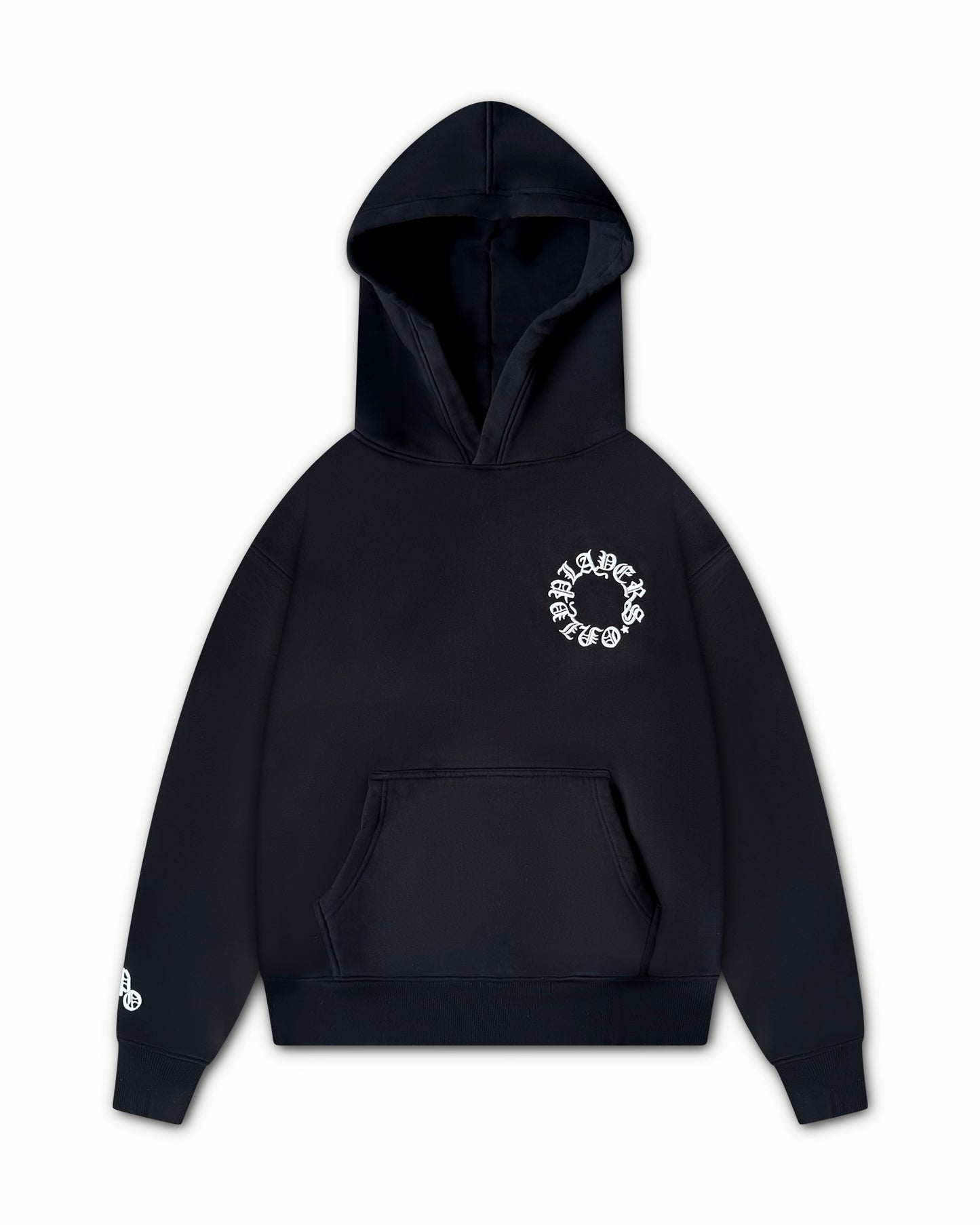 BLACK EMBROIDERED HOODIE