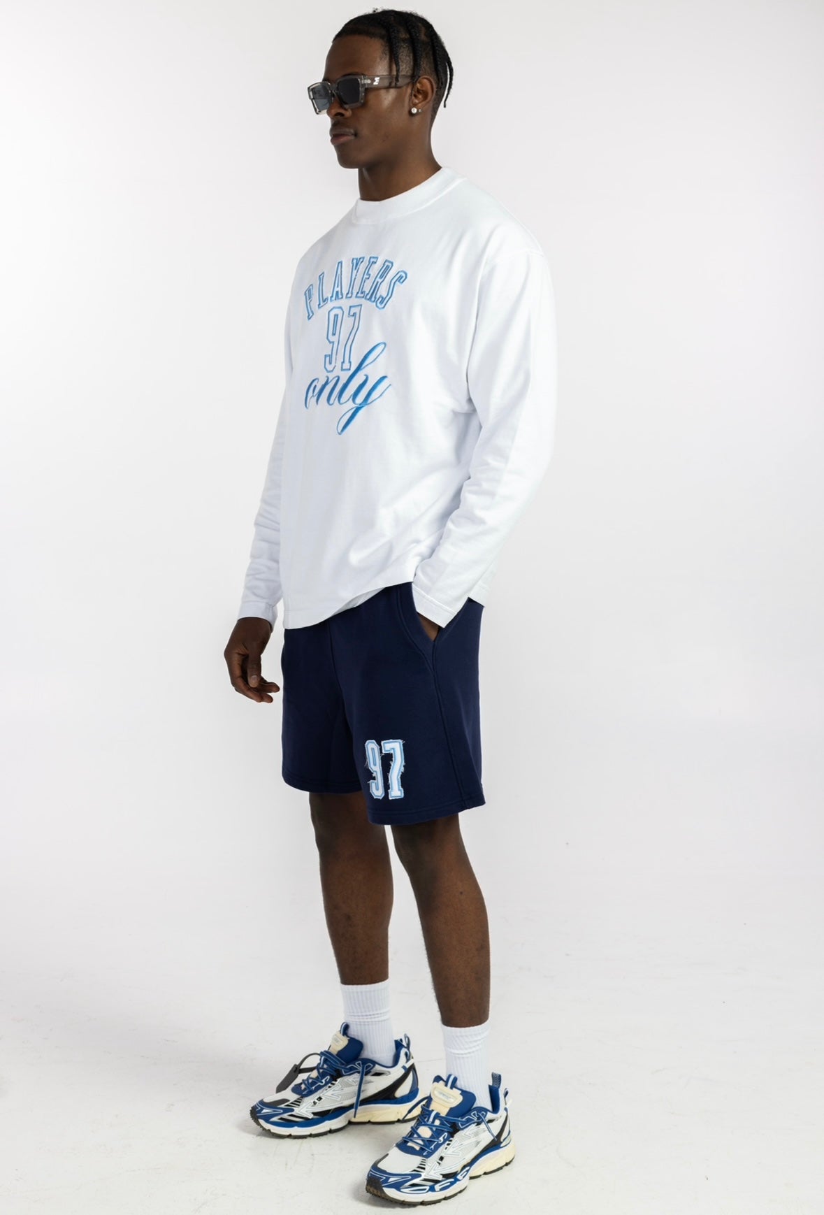 NAVY APPLIQUÉ 97 SHORTS