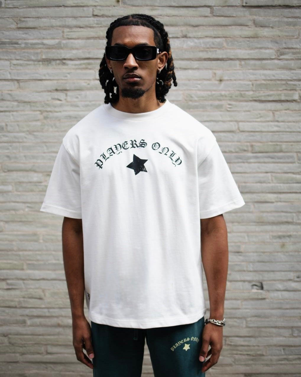 ECRU DISTRESSED PRINT TEE