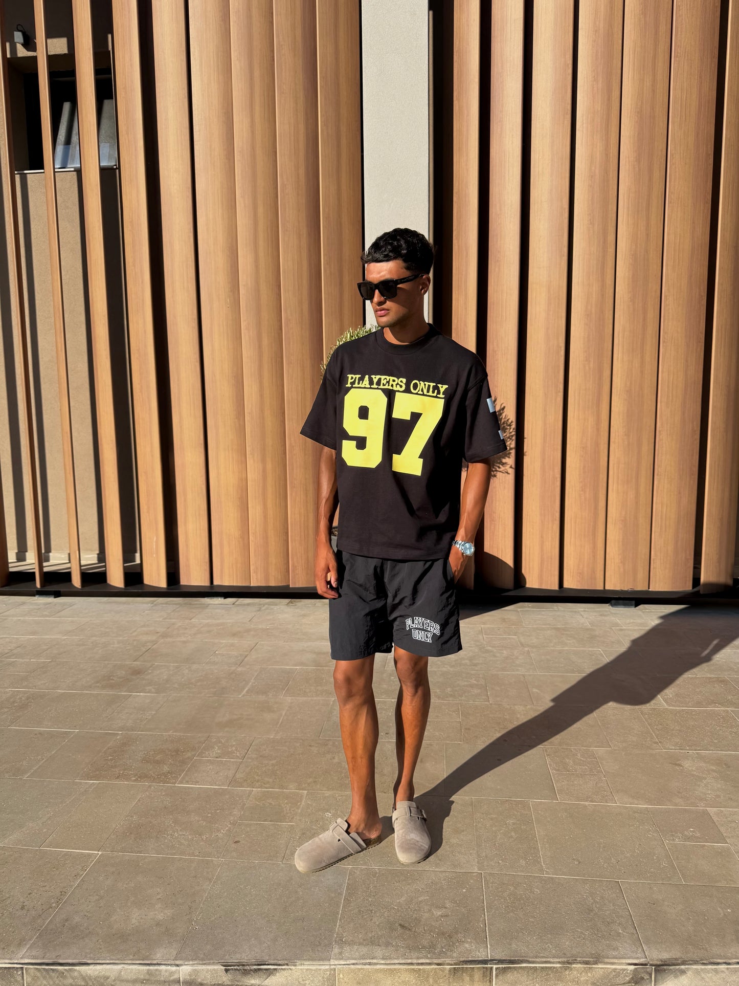 BLACK VARSITY TEE