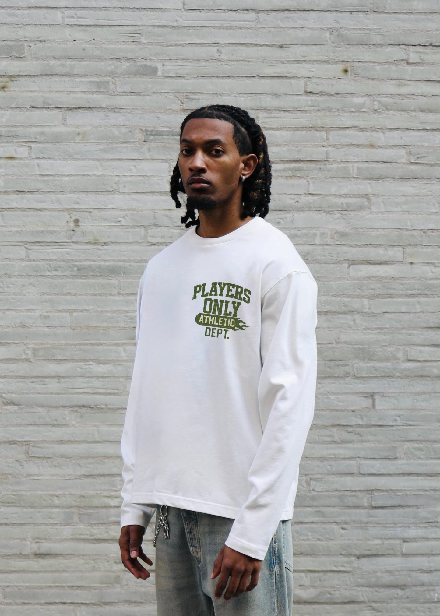 ECRU CAMO PRINT ATHLETIC DEPT LONG SLEEVE