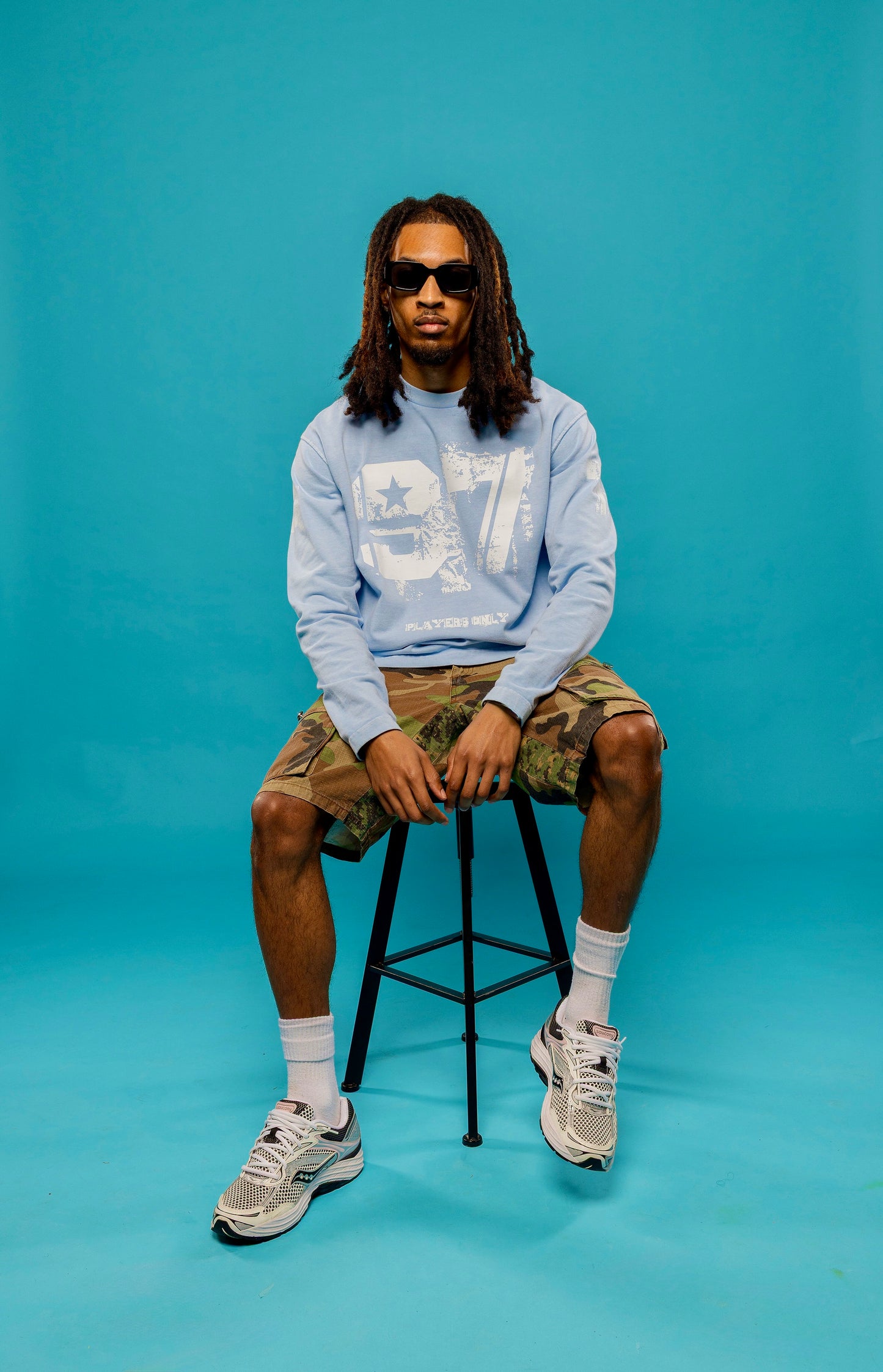 WASHED SKY BLUE DISTRESSED 97 JERSEY LONG SLEEVE (Copy)