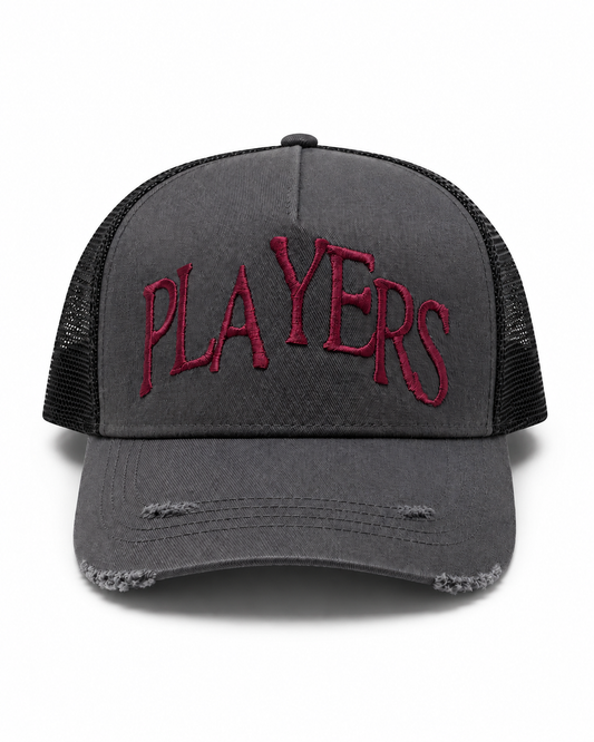 DISTRESSED PLAYERS HILLS TRUCKER
