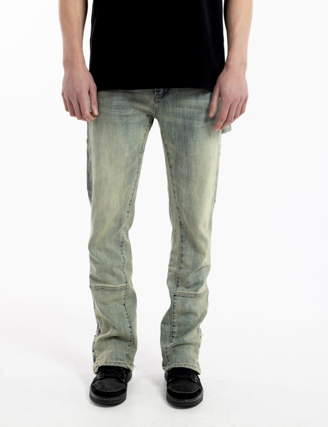 WASHED ZIPPER DENIM