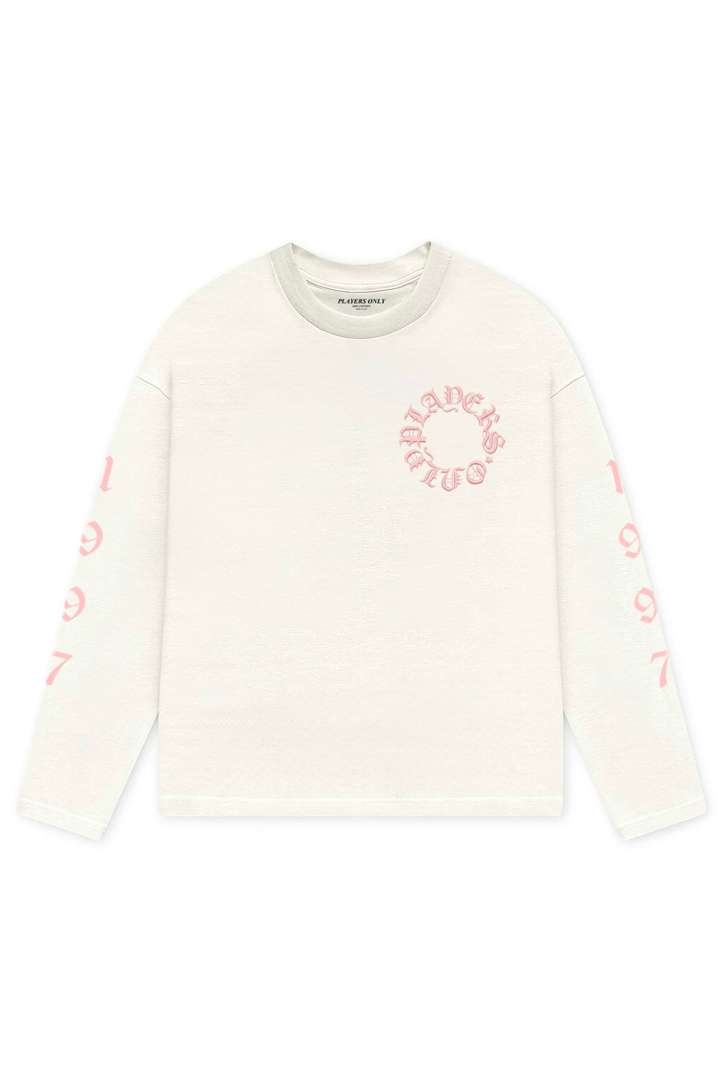 ECRU - PINK EMBROIDERED LONG SLEEVE