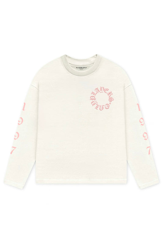 ECRU - PINK EMBROIDERED LONG SLEEVE
