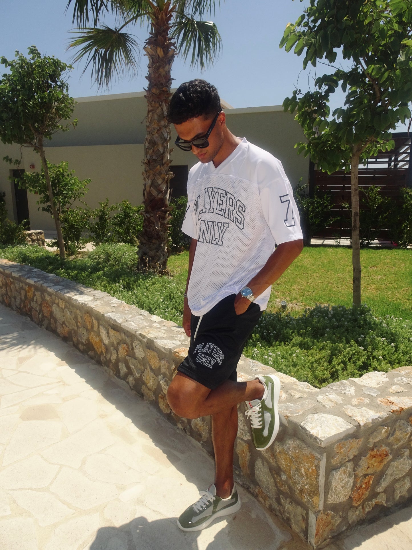 WHITE MESH JERSEY