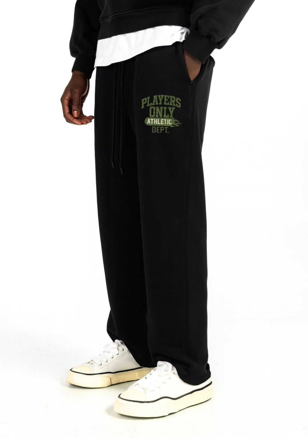 BLACK CAMO ATHLETIC DEPT SWEATPANTS