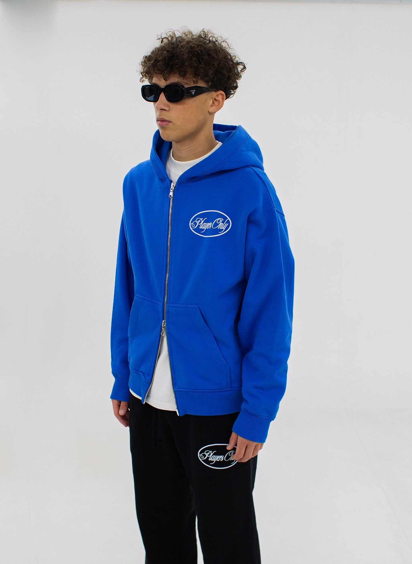 MEMBERS CLUB COBALT BLUE DOUBLE ZIP HOODIE