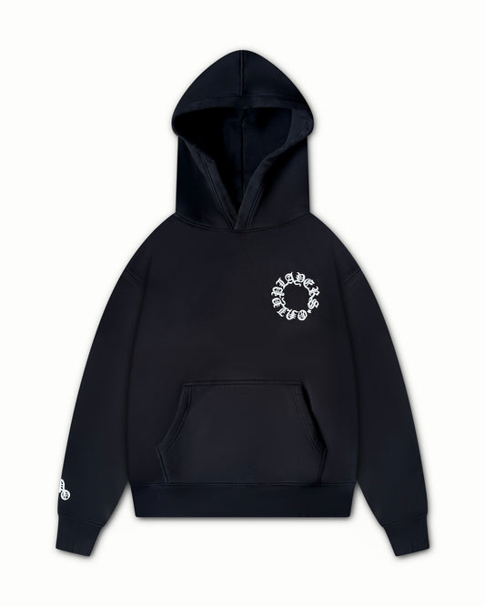 BLACK EMBROIDERED HOODIE