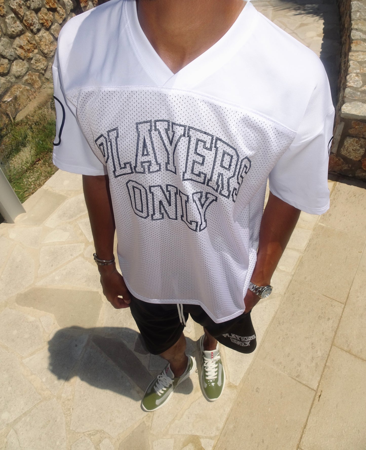 WHITE MESH JERSEY
