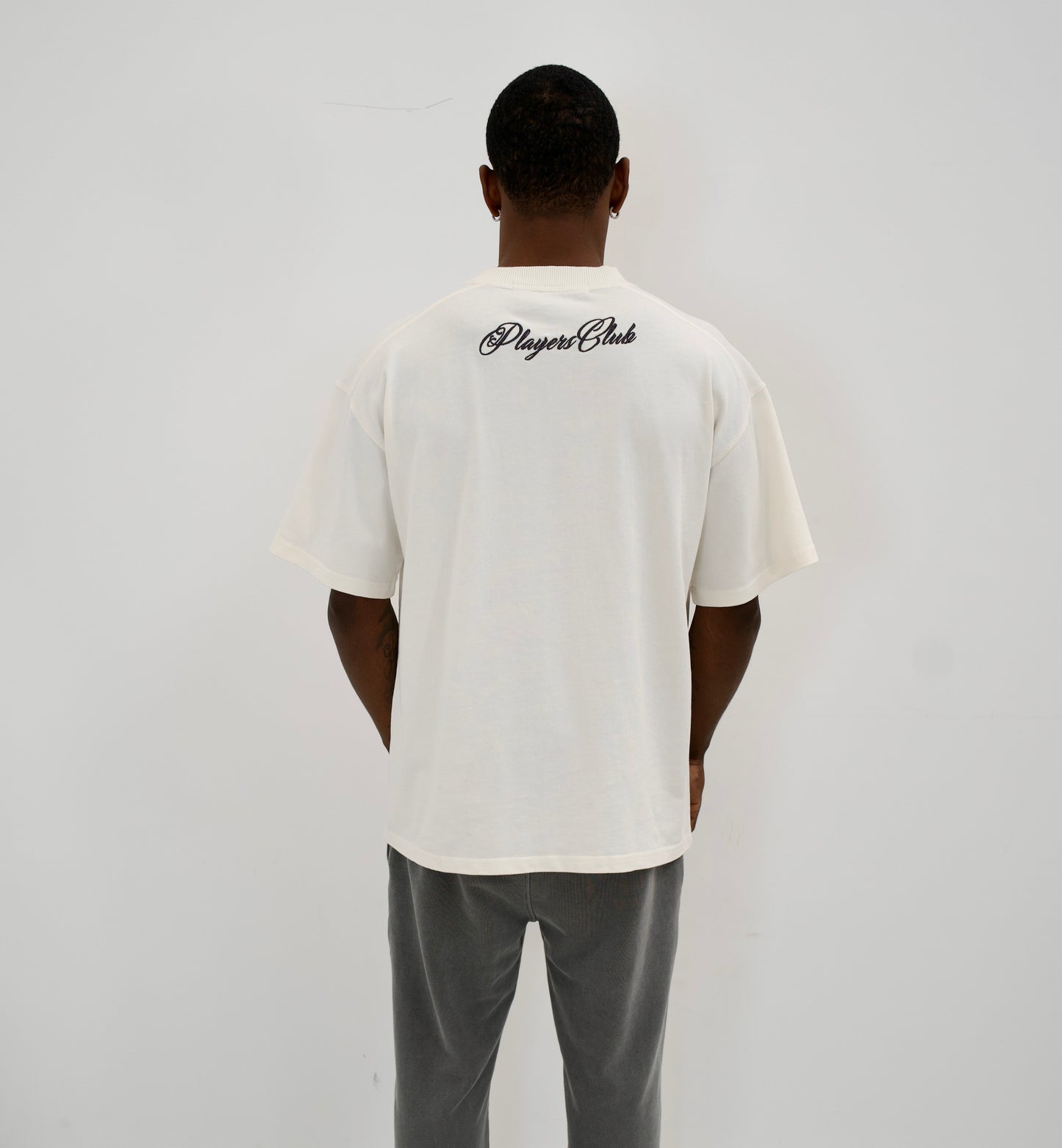 ECRU EMBROIDERED TEE