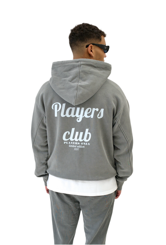 VINTAGE WASH CHARCOAL PLAYERS CLUB HOODIE