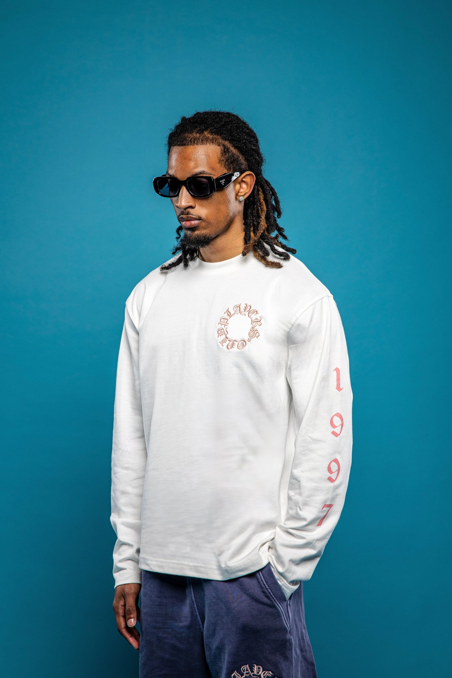 ECRU - PINK EMBROIDERED LONG SLEEVE