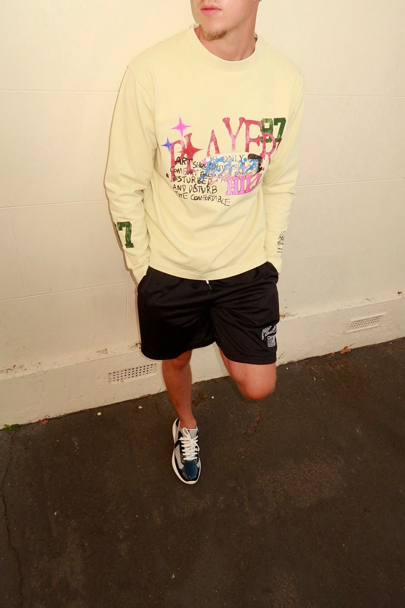 WASHED YELLOW PLAYERS HILL LONG SLEEVE