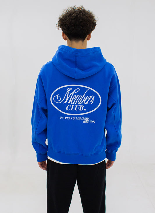 MEMBERS CLUB COBALT BLUE DOUBLE ZIP HOODIE