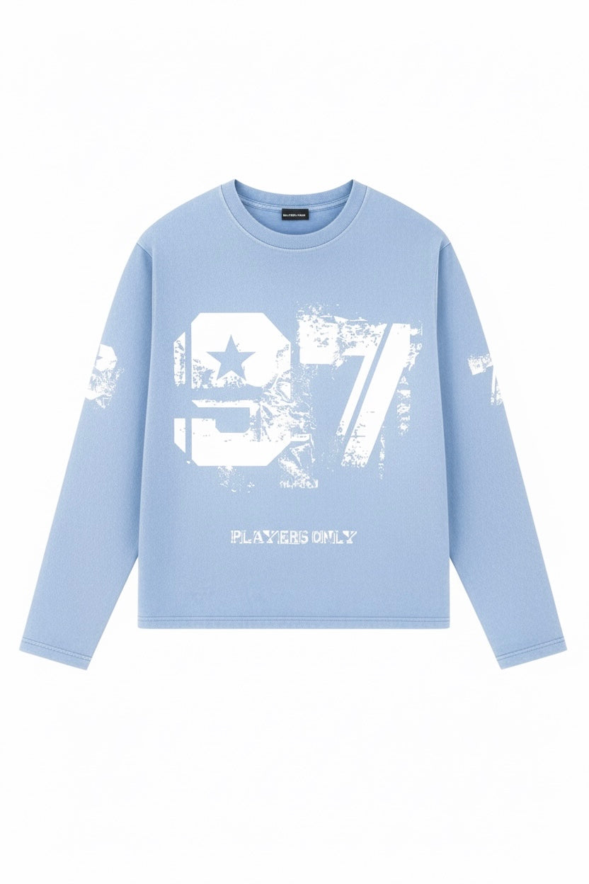 WASHED SKY BLUE DISTRESSED 97 JERSEY LONG SLEEVE (Copy)