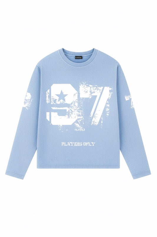 WASHED SKY BLUE DISTRESSED 97 JERSEY LONG SLEEVE (Copy)