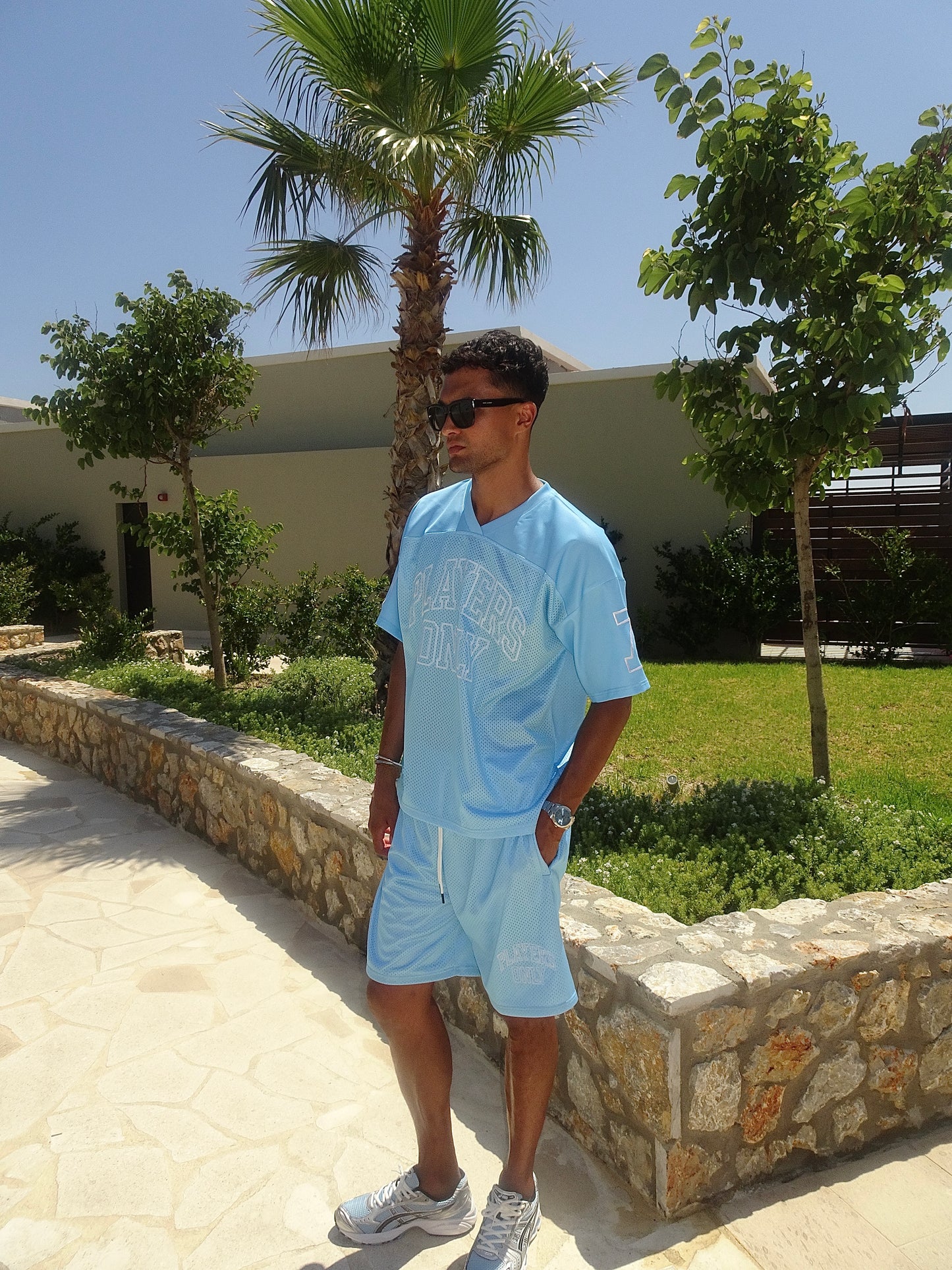 BLUE MESH SHORTS