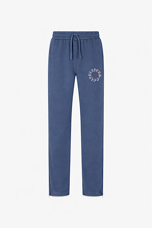 WASHED NAVY EMBROIDERED SWEATPANTS