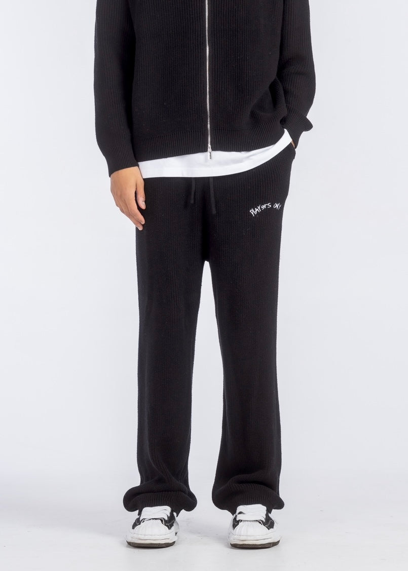 BLACK KNIT PLAYERS PANTS