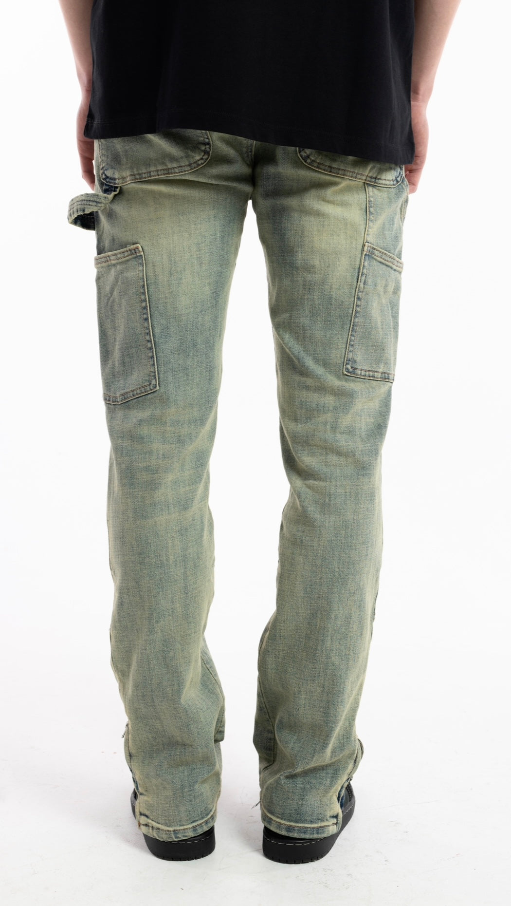 WASHED ZIPPER DENIM