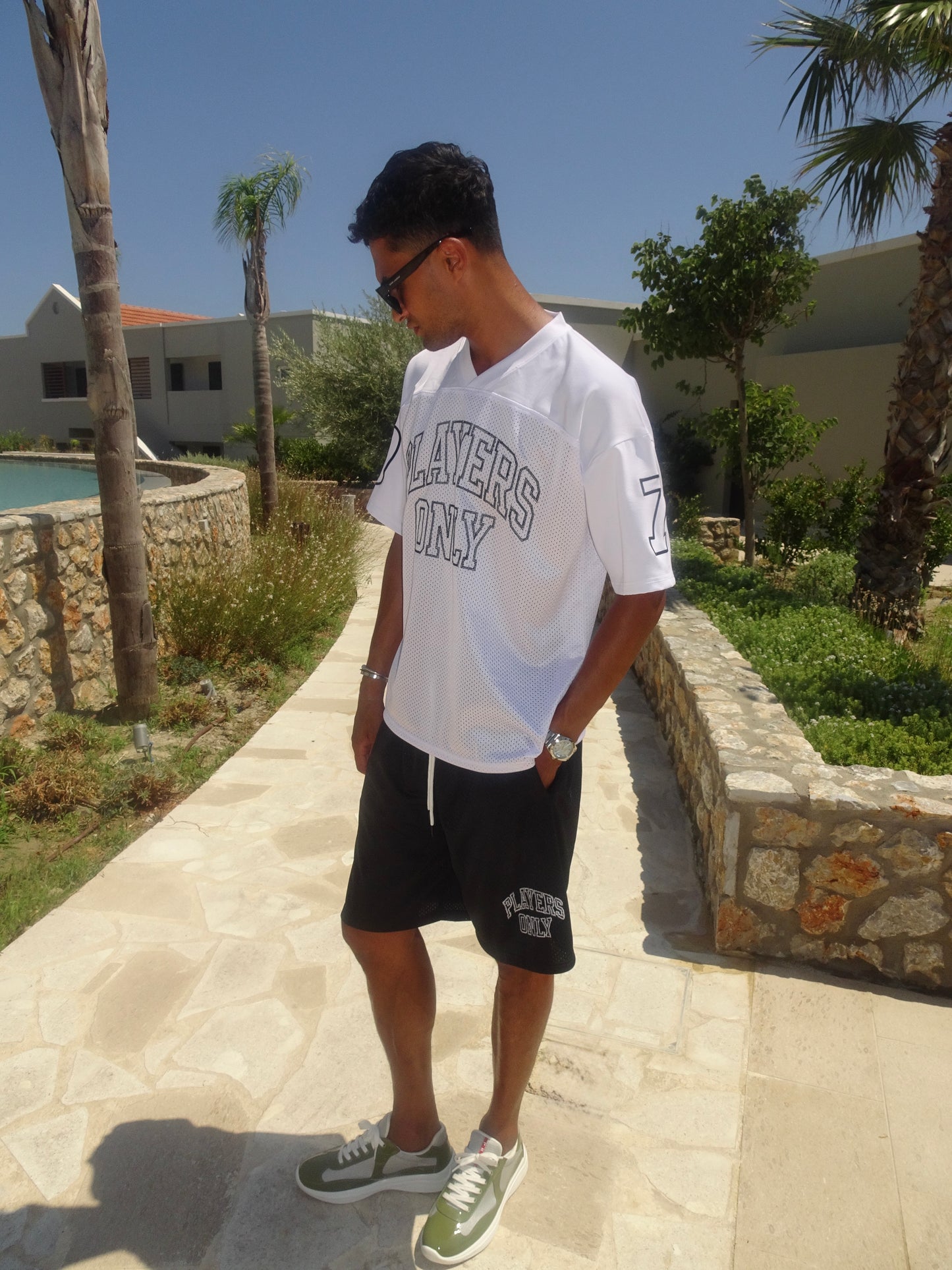BLACK MESH SHORTS