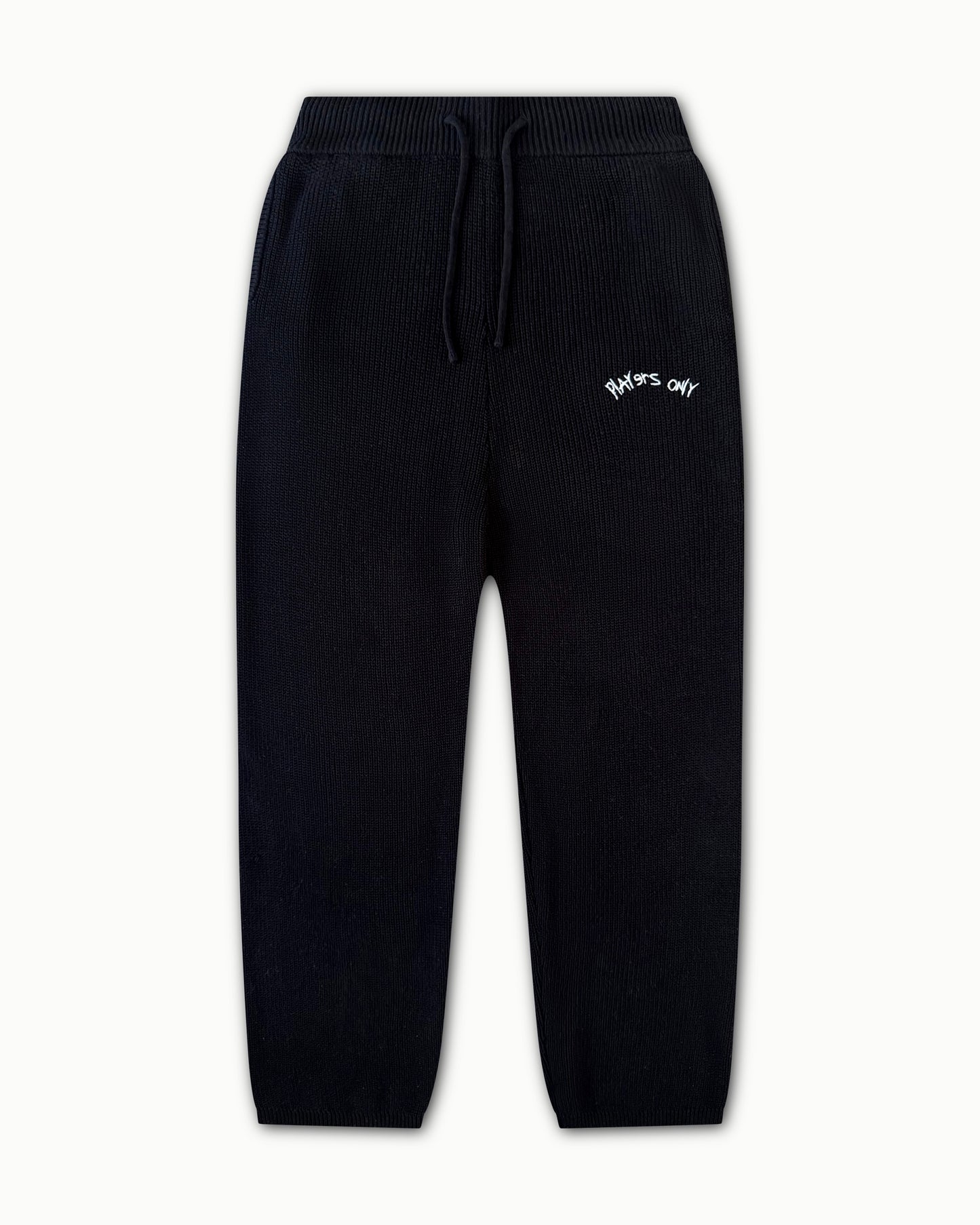 BLACK KNIT PLAYERS PANTS