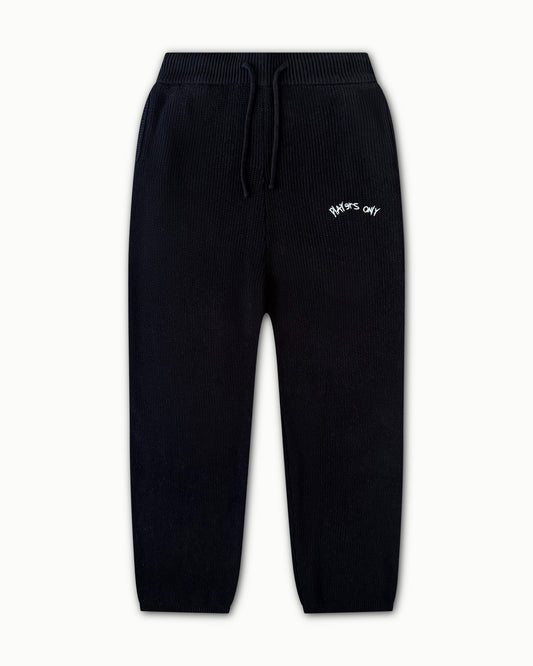 BLACK KNIT PLAYERS PANTS