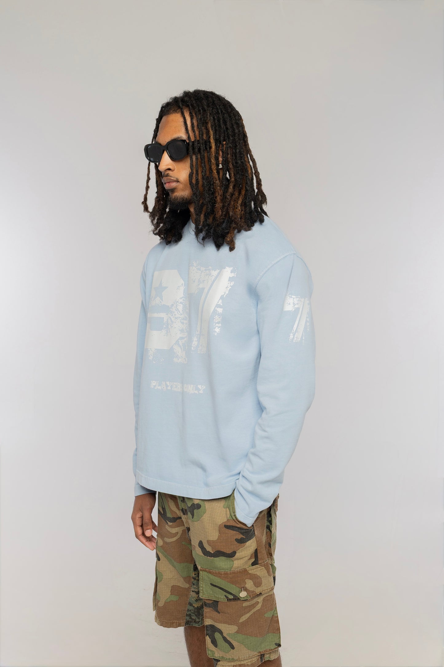 WASHED SKY BLUE DISTRESSED 97 JERSEY LONG SLEEVE (Copy)