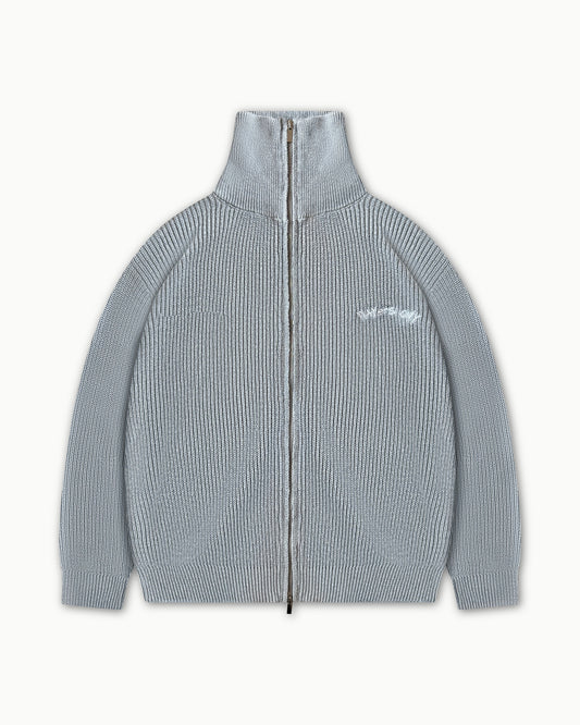 GREY PLAYERS EMBROIDERED KNIT ZIP JACKET