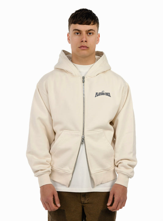 BALLERS CLUB CREAM DOUBLE ZIP HOODIE