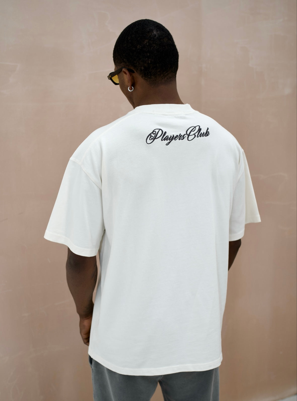 ECRU EMBROIDERED TEE