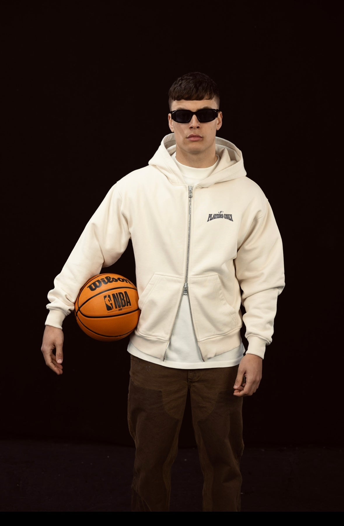 BALLERS CLUB CREAM DOUBLE ZIP HOODIE