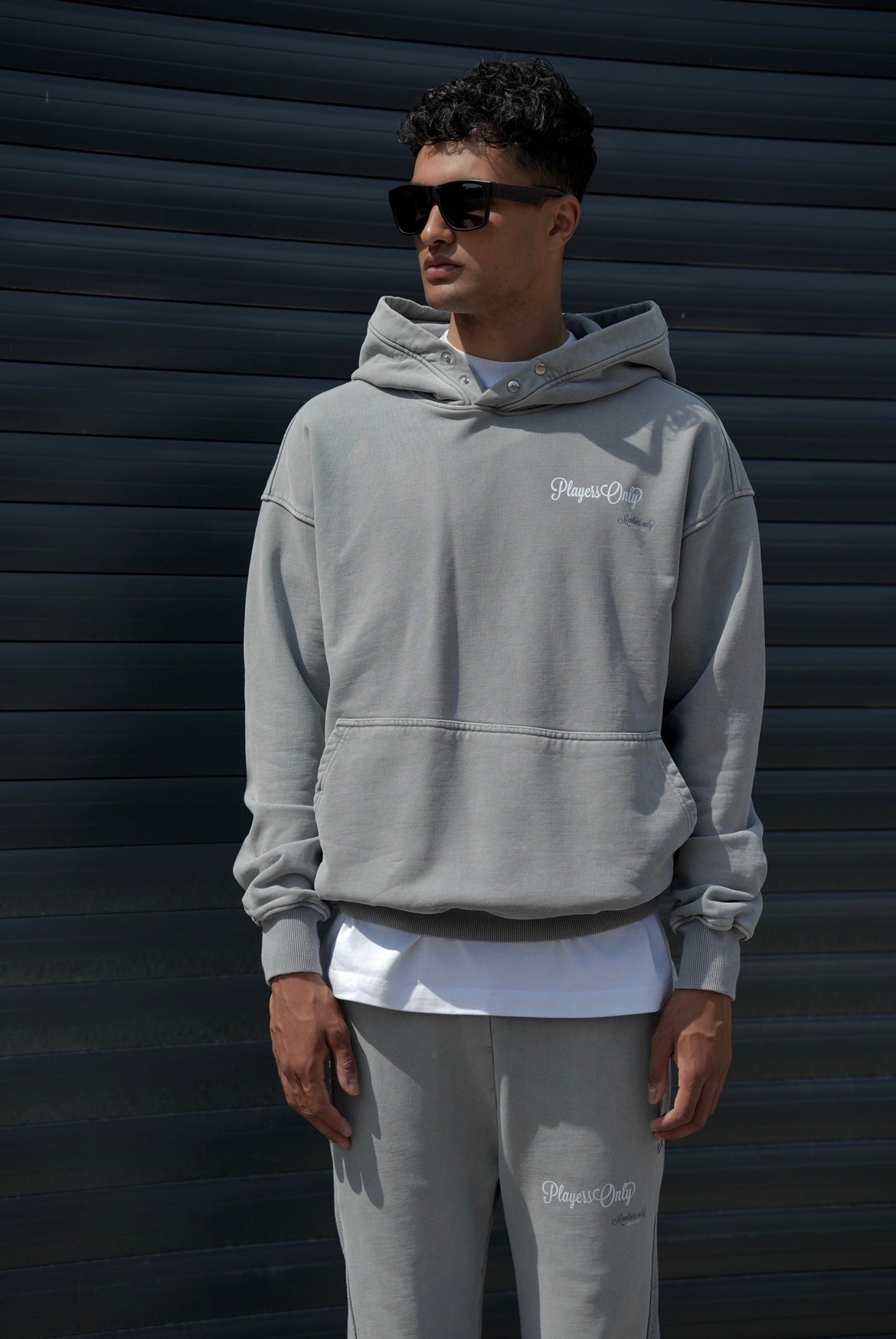 WASHED GREY MEMBERS ONLY HOODIE