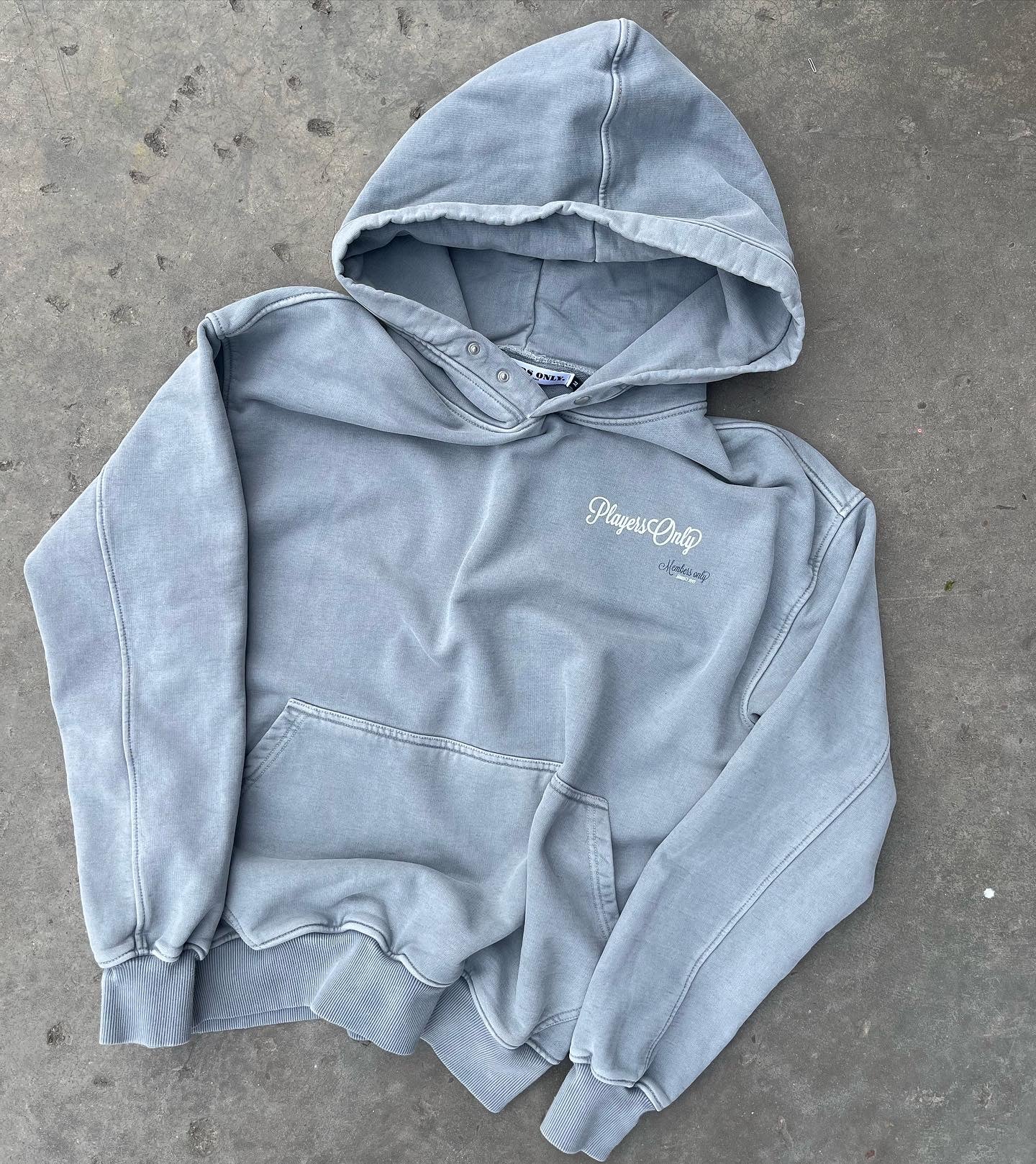 WASHED GREY MEMBERS ONLY HOODIE