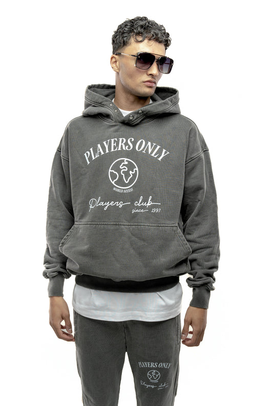 WASHED CHARCOAL WORLD ACCESS HOODIE