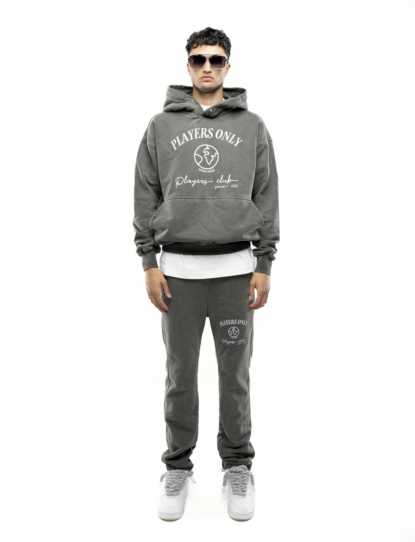 WASHED CHARCOAL WORLD ACCESS HOODIE